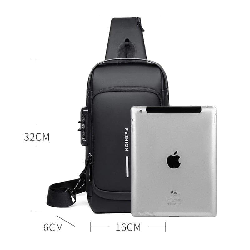 Mochila Anti-Furto com Senha USB Slim Bag - Vofertas